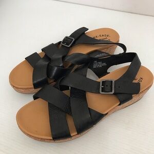 Kork-Ease Womens Caroleigh Ankle Strap Wedge Leather Sandal US 10M